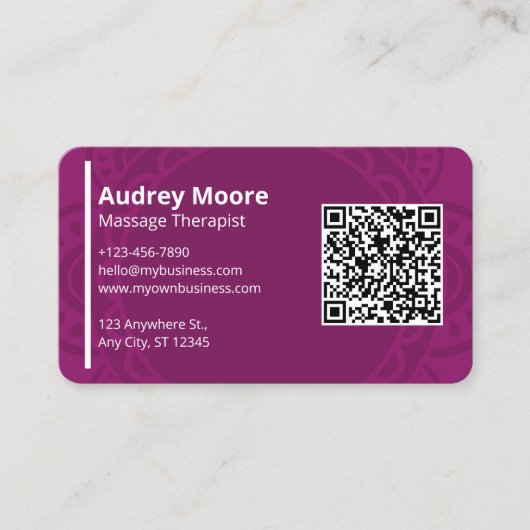 セラピストマッサージ霊気リフレクソロジーカイロプラクティック 名刺 (正面)