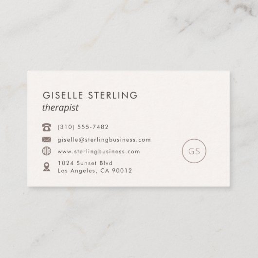 セラピストモダン赤面ピンクミニマリストラグジュアリー 名刺 (裏面)