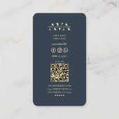 セラピストモノグラムセラピーモダンダークブルー 名刺 (裏面)