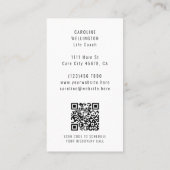 セラピストライフコーチモダンウォーター色QRコード 名刺 (裏面)