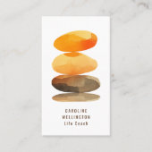 セラピストライフコーチモダンウォーター色QRコード 名刺 (正面)