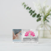 セラピスト与えの背中マッサージ | スパアイコン 名刺 (スタンド正面)