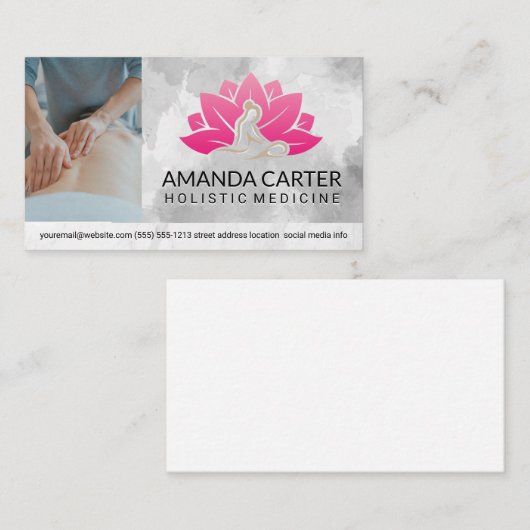 セラピスト与えの背中マッサージ | スパアイコン 名刺 (正面/裏面)