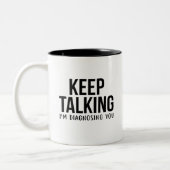 セラピスト保ギフト話して診断する ツートーンマグカップ (左)