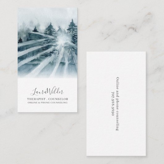 セラピスト参事日光を通して木を 名刺 (正面/裏面)