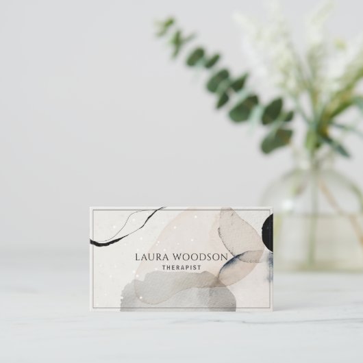 セラピスト抽象芸術セレネ水彩名刺 名刺 (スタンド正面)
