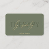セラピスト理学療法士エレガントセージグリーン 名刺 (正面)