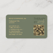 セラピスト理学療法士エレガントセージグリーン 名刺 (裏面)
