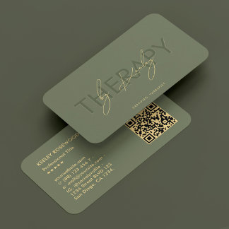 セラピスト理学療法士エレガントセージグリーン 名刺