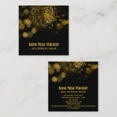 *~*セラピスト霊的金ゴールドグリッター《写真》ぼけ味神秘的 スクエア名刺 (正面/裏面)