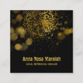 *~*セラピスト霊的金ゴールドグリッター《写真》ぼけ味神秘的 スクエア名刺 (正面)