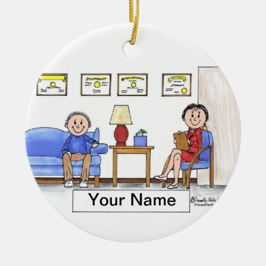 セラピスト、心理学者-女性 セラミックオーナメント (正面)