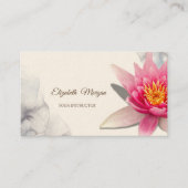 セラピスト、水彩蓮、ヨガ 名刺 (正面)