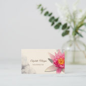 セラピスト、水彩蓮、ヨガ 名刺 (スタンド正面)