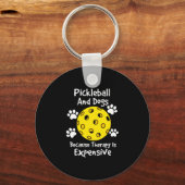 セラピーが高いので漬物と犬 キーホルダー (正面)