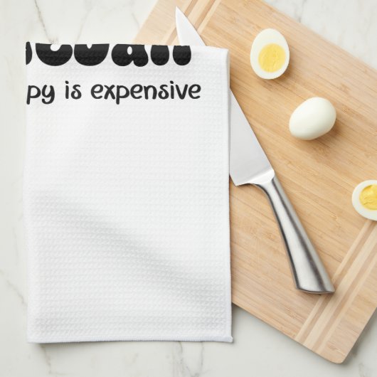 セラピーが高価なためピックボールおもしろい- キッチンタオル (四つ折り)