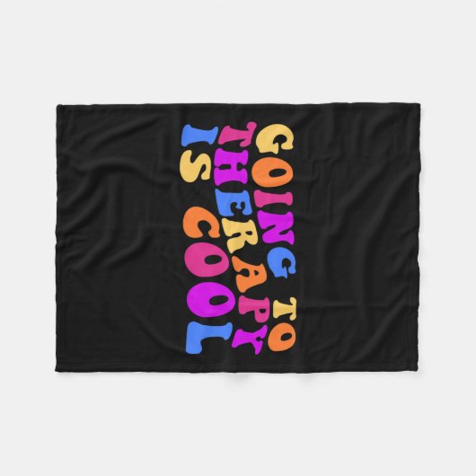 セラピーに行くのはクールだ 精神健康 自殺意識向上 フリースブランケット (正面(横))