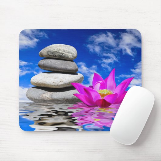 セラピーの石の石及びはすの花 マウスパッド (マウス)