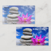 セラピーの石の石及びはすの花 名刺 (正面/裏面)