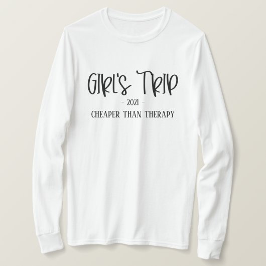 セラピーのTシャツよりおもしろい少女旅行が安い Tシャツ (デザイン正面)