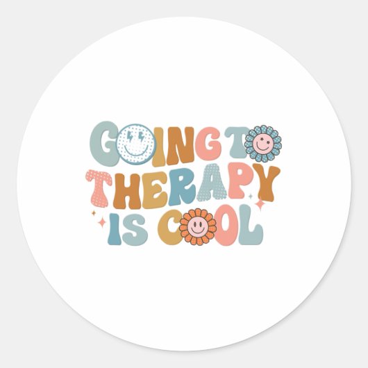 セラピーはフェミニストクールレトロ ラウンドシール (正面)