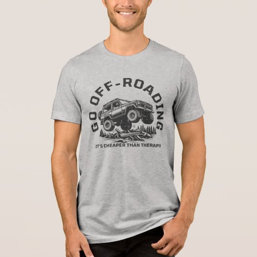 セラピーより安いオフロードの名言 トライブレンドTシャツ (正面)