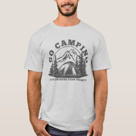セラピーより安いキャンプを楽しもう 面白い引用 Tシャツ
