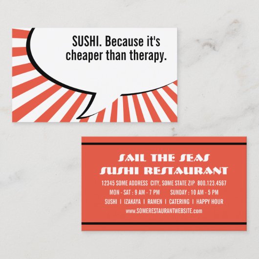 セラピーより安い寿司 名刺 (正面/裏面)