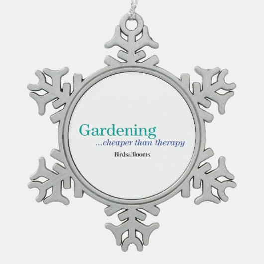 セラピーより安い スノーフレークピューターオーナメント (正面)