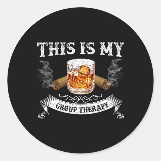 セラピーウイスキー及び喫煙葉巻パパ ラウンドシール (正面)