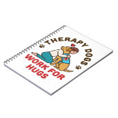 セラピードッグがハグのオーナーハンドラーチームで作業 ノートブック (左側)