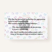 セラピードッグIDとロゴ バッジ (裏面)