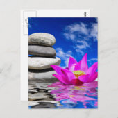 セラピーロックストーンズ&ロータスフラワー ポストカード (正面/裏面)