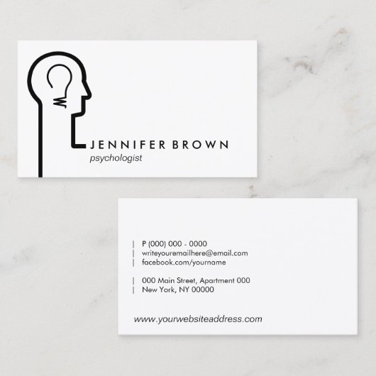 セラピー心理学者 名刺 (正面/裏面)