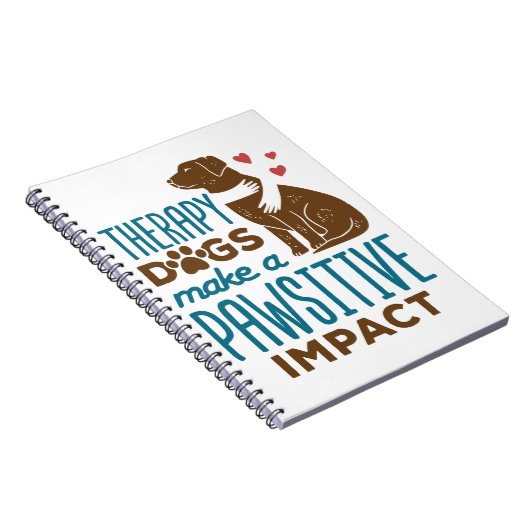 セラピー犬がポジティブな影響を与える ノートブック (右側)