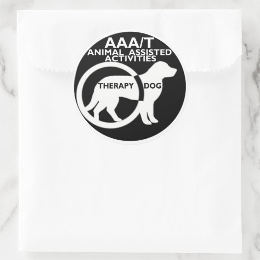 セラピー犬の動物支援活動 ラウンドシール (バッグ)