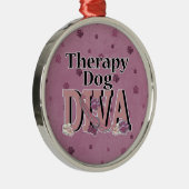 セラピー犬の花型女性歌手 メタルオーナメント (右)