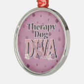 セラピー犬の花型女性歌手 メタルオーナメント (左)
