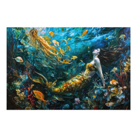 “セラフィナ” - 美しい神秘の人魚 フォトプリント (正面)