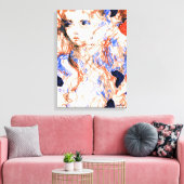 セラフ・エンジェル神話的な生き物インクペンスケッチ キャンバスプリント (インサイチュ (リビング))