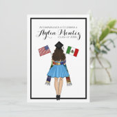 セラペシンプルラテンアメリカ系女性招待状による卒業 招待状 (スタンド正面)