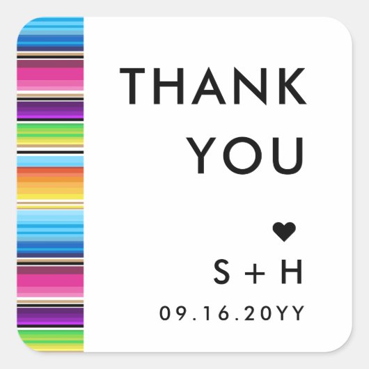 セラペ春ストライプ | サンキュー スクエアシール (正面)