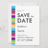 セラペ春ストライプ | 写真の保存日付 招待状 (正面)