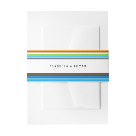 セラペ春 | 横ストライプ結婚線 招待状ベリーバンド (正面例)