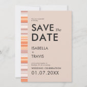 セラペ秋シーズンストライプ | 写真の保存日付 招待状 (正面)