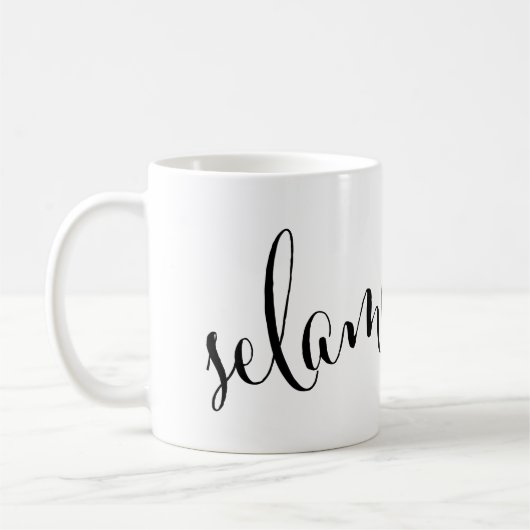 セラマットパギグッドモーニングインドネシアムマグ コーヒーマグカップ (左)