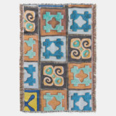 セラミッカラフルクタイル模様デザイン スローブランケット (正面縦)