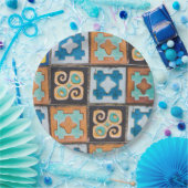 セラミッカラフルクタイル模様デザイン ペーパープレート (パーティー)