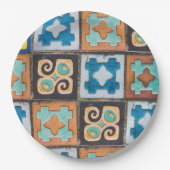 セラミッカラフルクタイル模様デザイン ペーパープレート (正面)
