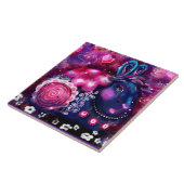 セラミックお洒落タイル – ウサギ'グラマーBunny' タイル (側面)